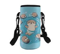 Kxyudcn Simpatico e pratico portabottiglie con cinghia per ragazze, viaggi, scuola, Otter, Taglia unica, Set di zaini per la scuola