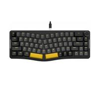 KyAPDmrxn AKS068 Alice Layout Tastiera meccanica cablata Supporto per guarnizione 68 Tastiera da gioco ergonomica al 60% USB-C Hot-S (Color: Black)