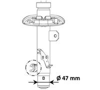 Ammortizzatore Assale anteriore Sx Spina superiore 3338003 KYB per PEUGEOT