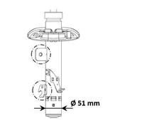 KYB 3338056 Ammortizzatore Anteriore Sinistro per Peugeot 2008 I Cu