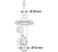 KYB 3338057 - Ammortizzatore singolo anteriore destro