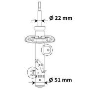 KYB 3338060 Ammortizzatore Anteriore Dx A pressione del gas Ammortizzatori