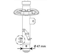 Ammortizzatore Assale anteriore Dx Spina superiore 339804 KYB per CITROËN DS3