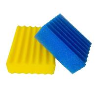 kychenBase CBF-200A / CBF-200T / CBF-200U / MBF-200 Spugne Filtro Laghetto - Ricambio Materiale Filtrante, Spugne in Schiuma Filtrante per Laghetto (1 x Blu Grossolana, 1 x Gialla Fine)