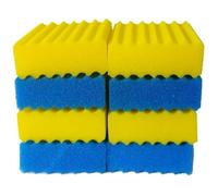 kychenBase CBF-550 / MBF-550 Spugne Filtro Laghetto - Spugne in Schiuma Filtrante, Ricambio Materiale Filtrante (4 x Blu Grossolana, 4 x Gialla Fine)