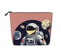 Kycvds Astronauta On The Moon 1 piccola borsa cosmetica accessori da viaggio borsa portaoggetti scatola cosmetica regalo di compleanno regalo di Natale bella, Nero , Taglia unica