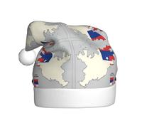 Kycvds Cappello da Babbo Natale con mappa topografica della Slovenia, per adulti, unisex, in velluto, confortevole, extra spesso, per Capodanno