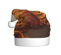 Kycvds Conchiglie Stelle Marine Santa Cappello Vacanza Per Adulti Unisex Velluto Comfort Extra Addensare Cappello Per Capodanno