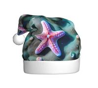 Kycvds Conchiglie Stelle Marine Santa Cappello Vacanza Per Adulti Unisex Velluto Comfort Extra Addensare Cappello Per Capodanno