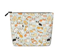 Kycvds Corgi Piccolo astuccio per il trucco degli accessori da viaggio Sacchetto di immagazzinaggio Scatola cosmetica Regalo di compleanno Regalo di Natale bello, nero, Taglia unica