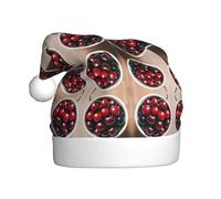 Kycvds Fresh Cherry - Cappello da Babbo Natale per adulti, unisex, in velluto extra spesso, per capodanno