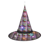 Kycvds Gru di carta multicolore origami, 1 cappello da strega di Halloween decorato con luci, che decorano grandi forniture per feste di Halloween.