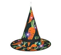Kycvds I cappelli da strega di Halloween del modello senza cuciture della carota felice sono decorati con luci, che vengono utilizzati per decorare grandi forniture per feste di Halloween.