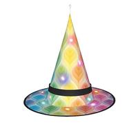 Kycvds I cappelli da strega di Halloween della foglia di gradiente dei colori dell'arcobaleno sono decorati con luci, che vengono utilizzati per decorare grandi forniture per feste di Halloween.