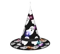 Kycvds I simpatici cappelli da strega di Halloween fantasmi bianchi sono decorati con luci, che vengono utilizzati per decorare grandi forniture per feste di Halloween.