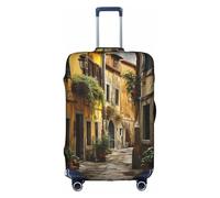 Kycvds Italian Old Street Il coperchio del bagagliaio è adatto per bagagli da 18-32 pollici. Coperchio del bagagliaio personalizzato Bagaglio personalizzato., Bianco, X-Large