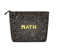 Kycvds Piccolo astuccio per il trucco della scuola, della matematica, degli accessori di viaggio, borsa di immagazzinaggio, scatola cosmetica, regalo di compleanno, regalo di Natale bello, nero/bianco