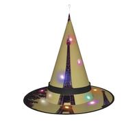 Kycvds Torre Eiffel Parigi Halloween strega cappelli sono decorati con luci, che decorano grandi forniture per feste di Halloween.