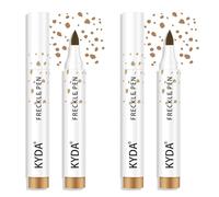 KYDA 2 penne per trucco lentiggini naturali, realistiche, colore magico, impermeabili, a lunga durata, per trucco naturale baciato dal sole, marrone chiaro