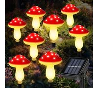 Kyduu 8 Pezzi Lampade Solari a Fungo, Luci Solari a Fiori, Lampade Solari per la Decorazione Esterna, IP65 Impermeabile Luci Decorative da Giardino a Energia Solare,per Giardino,Prato,Cortile,Sentiero