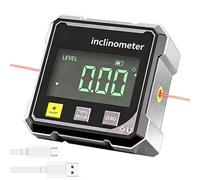Kyduu LCD Level Box Digitale Ricaricabile, Angle Finder Digitale con 4 Lati Magnetici, Livella Laser Impermeabile con Retroilluminazione, Laser Elettronico Angle Finder 4x90° per Carpenteria Edilizia