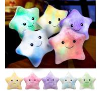 Kyduu Peluche Cuscino led, cuscini decorativi a forma di stella, Cuscino Arredo, Cuscino a forma di stella a LED (Multicolore - Rosa)