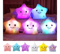 Kyduu Peluche Cuscino led, cuscini decorativi a forma di stella, Cuscino Arredo, Cuscino a forma di stella a LED (Rosa)