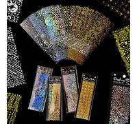 KyeeaDIY Adesivi Floreali per Scrapbooking, Adesivi Fiori Auto in Vinile, Adesivo Murale Vaso Fiori, Adesivi Cielo Stellato Flower Stickers per Frigorifero, Laptop, Telefono (12pcs Luna)