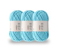 KyeeaDIY Filato di Chenille Grosso per L'uncinetto, Filato di Velluto 3pcs per Maglieria Filati di Cotone per Principianti per L'uncinetto Amigurumi, Coperte Spesse (ciascuno 55m / 60yd) (G)