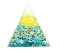 KyeeaDIY Piramide di Ccristallo Piramide Orgone Energia Positiva Ametista Cristallo Orgonite Pietre di Guarigione Piramide per Resistere Stress da Tavolo Decorazione della casa (Verde)