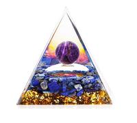 KyeeaDIY Piramide di Orgonica di Ametista Energia Positiva Ametista Cristallo Orgonite Pietre di Guarigione Piramide per Resistere Stress da Tavolo Decorazione della Casa (Blu)