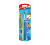 KYEROAD - Set di pennelli sintetici, dimensioni 0, 2, 4, 8, punte rotonde, per lavori artistici, per l'asilo, la scuola/per bambini in età prescolare, studenti e studenti, mix di colori