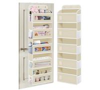 KYEVIS Organizer da appendere alla porta con 5 scomparti, mensola da appendere alla porta con finestra trasparente, organizer pieghevole da campeggio, organizer per porta per bagno, camera da letto,