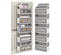 KYEVIS Over The Door Organizer Storage, 5 Shelves Door Organizer Hanging with 10 Mesh Pockets, Behind Door Storage - Ideal for Newborn, Nursery, and Baby Essentials Daily Use (Light Gray)