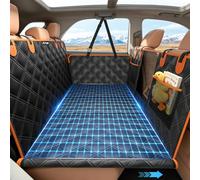 KYG Coprisedile per Cani Con Fondo Rigido, Estensore per Sedile Posteriore, Resistente, Antigraffio e Impermeabile, Telo per Auto e SUV Nero Arancione 132×62×40cm