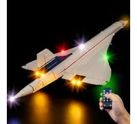 Kyglaring Kit di illuminazione a LED - Compatibile con il set di blocchi da costruzione Lego-10318 Icons Airbus Concorde - Solo led senza set di mattoncini(Versione remota)