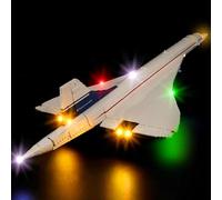 Kyglaring Kit di illuminazione a LED - Compatibile con il set di blocchi da costruzione Lego-10318 Icons Airbus Concorde - Solo led senza set di mattoncini(Versione classica)