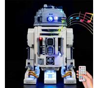 Kyglaring Kit di illuminazione a LED compatibile con Lego R2-D2 75308 Building Blocks, accessori di illuminazione per set di modelli Lego 75308, suono originale del film aggiornato (non include