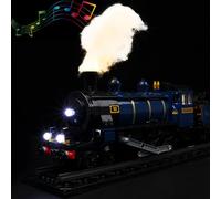 Kyglaring Kit di luci a LED per treni lego, set di blocchi da costruzione, set di illuminazione per treni Orient Express compatibile con Lego 21344 - Nessun modello lego treno edifici (versione audio)