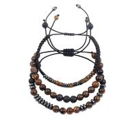 KYINYUECH 1pc Naturale Mezza Perlina Stringa Bracciale Da Uomo Nero Calcolo Distanziale Pino Cilindrico Bracciale Per Le Donne Uom, Pietra