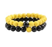 KYINYUECH 2 Pz/set Coppia di Perline Bracciale Pietra Naturale Strand Bracciali Regali Per Le Donne Uomini, Pietra