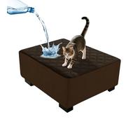 KYJSW Copri Pouf Quadrata/Rettangolare Impermeabile, Fodera Per Poggiapiedi Elasticizzato Jacquard, Copri Ottomana Antiscivolo Con 2 Cinghie (Dark brown,1pc Square M)