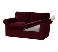 KYJSW Copridivano in Velluto 1/2/3/4 Posti, Copridivani Ektorp Elasticizzato Antiscivolo con Fodera Separata per Schienale E Federa per Cuscino (Rosso Vino,Grande 2 Posti 5 PCS)