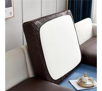 KYJSW Coprisedile Elastico per Divano Copriseduta in Pelle PU Fodera per Cuscino Antiscivolo Impermeabile Rimovibile Facile da Pulire (Marrone,Chaise Longue)