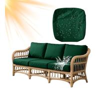 KYJSW Copriseduta Divano Impermeabile Da Esterno 1 Pezzo, Coprisedile Da Giardino Con Cerniera, Fodera Per Cuscini Del Divano In Rattan (Verde,50x50x5 cm)