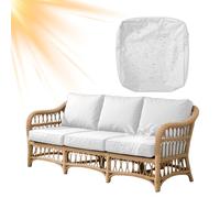 KYJSW Copriseduta Divano Impermeabile Da Esterno 1 Pezzo, Coprisedile Da Giardino Con Cerniera, Fodera Per Cuscini Del Divano In Rattan (Bianco,50x55x10 cm)