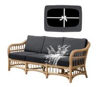 KYJSW Federa Per Cuscino Per Divano Da Esterno Impermeabile, 1 Pezzo Copridivano Da Patio Elasticizzato Antiscivolo Copriseduta Con 4 Lacci (Grey,W 135-165cm, D 65-95cm)