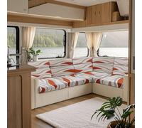 KYJSW Federe Per Cuscino Per Camper, Copridivani Per Roulotte Coprisedile Elastico Stampato, Carovana Copricuscino Per Divano Con 2 Cinghie (Bianco,W 50-63cm,D 50-65cm)