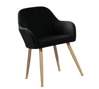 KYJSW Fodere Coprisedia Per Sala Da Pranzo, Velluto Elasticizzato Coprisedie Con Braccioli 2/4/6 Pezzi Ufficio Fodera Per Sedia Con Schienale (Nero,6 Pezzi)