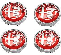 kykj 4 Pezzi 57mm Coprimozzi Auto per Alfa Romeo, Tappi Coprimozzo Antipolvere Anti Ruggine Tappi Centrali Ruota Centrale Coprimozzo Copri,A